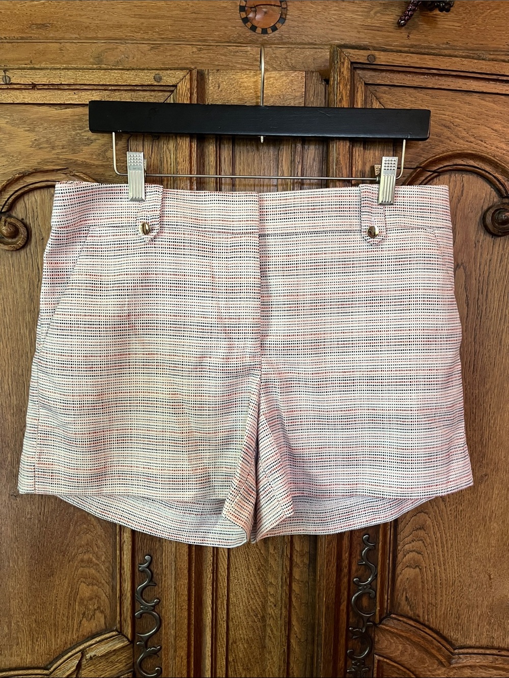 LOFT Riviera Textured Multicolored Striped Shorts - Picture 2 of 8